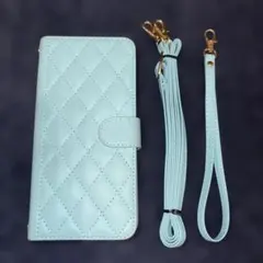 【Google pixel8a 手帳型カバー】　水色　キルティングデザインのサムネイル