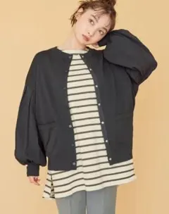 AMERICAN HOLIC クルーネックカーディガン ブラック L