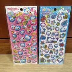 新品未開封　キャンディグリッターシール２枚セット　あわわちゃんハッピーマーチ