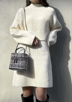 INGNI ショート丈タートルネックニット＋ノースリニットワンピースセット