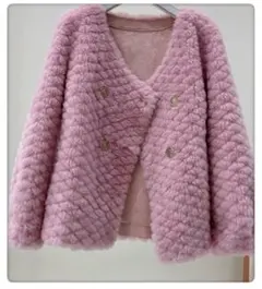 ノーカラー⭐︎ダブルボタン⭐︎フェイクファージャケット【Jasmine】半額以下