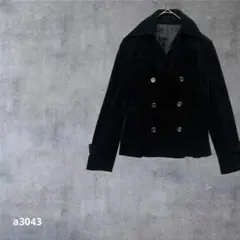 【ヒロタカブシキガイシャ】 ピーコート ジャケット コットン ブラック M