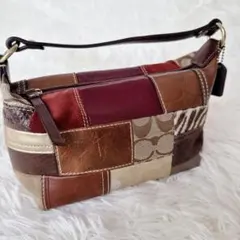 希少✨COACHコーチ パッチワーク アクセサリーポーチワンショルダー