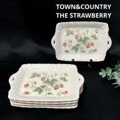 TOWN&COUNTRY THE STRAWBERRY いちご柄耳付皿　5枚