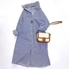 バースデーバッシュ ブルーストライプ シャツワンピース F 綿100% 羽織