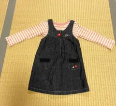 ミキハウス　ジャンバースカート、ロングTシャツ2点セット