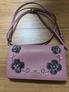 COACH 長財布 ショルダーウォレット ピンクのサムネイル