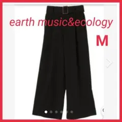 earth music&ecology あったかワイドパンツ M ブラック
