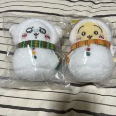 ちいかわ一番くじ　雪だるまマスコット うさぎモモンガ2個セット