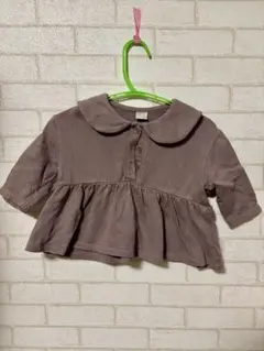 tete a tete ウサギの耳付き襟付き半袖トップス　ダークグレー