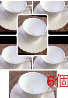 ノリタケ　ボーンチャイナ　カップ& ソーサー 6客　白　ホワイト