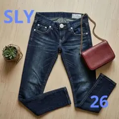 SLY スライ デニム スキニーパンツ ジーンズ 濃紺 美脚 26インチ
