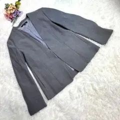 ロートレアモン グレー ノーカラージャケット レディース 七分丈 36