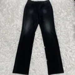 PLUSIV 裏起毛　38 M ストレッチパンツ　黒　ストレートパンツ