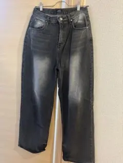 ワイドレッグ　デニムパンツ