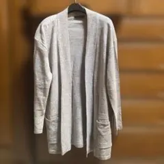 COMME CA ISM グレー 長袖カーディガン　麻混