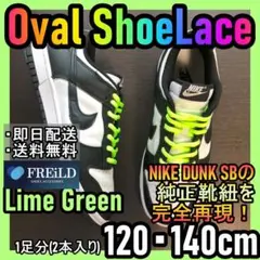 オーバルシューレース！ライムグリーン！専用袋付き！エアジョーダンダンクSB10