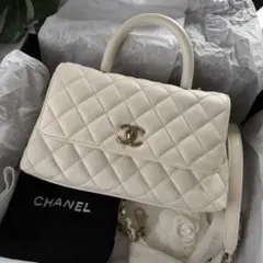 CHANEL ココハンドル 24 XS ホワイト グレインドカーフ 2WAYのサムネイル