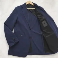 【美品】DESCENTE テーラードジャケット YA7 ネイビー シアサッカーのサムネイル