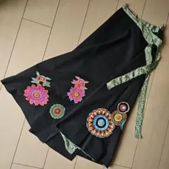 巻きスカート　ブラック