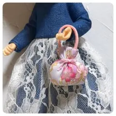 ハンドメイド　ミニチュアバッグ　巾着　リカちゃん　アイシードール等用
