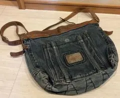 【レア】Dakota ダコタ デニム レザー ショルダーバッグ 本革 ビンテージ