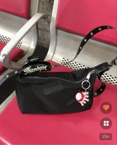 nugu hoop 黒　ショルダーバッグ