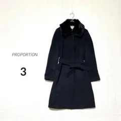 【PROPORTION】美品✨ウール アンゴラ混 ロングコート ラビットファーのサムネイル