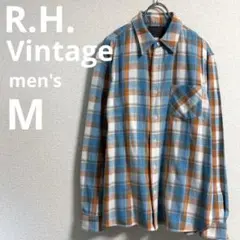 R.H. vintage ロンハーマン チェックシャツ 綿100% M