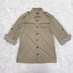 BURBERRY LONDON】バーバリー サファリ風シャツ 44 - メルカリ