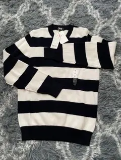 ユニクロ　コットンカシミヤアゼボーダークルーセーター　サイズS タグ付き未使用
