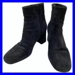 ★美品★ ファビオルスコーニ (23.5) ショートブーツ サイドジップ レザー