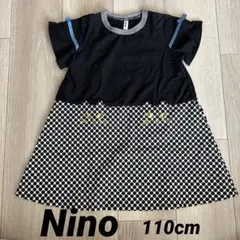 Nino ワンピース ドッキングデザイン　猫　ドット　110のサムネイル