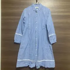 授乳服 パジャマM-L 青と白のストライプ　2セット