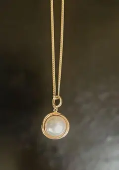 一点物□K18 特大マベパール ．メレダイヤ付 ペンダントトップ 単品 