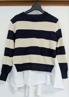 【rêve bleu】 ボーダーセーター　チュニック　トップス　セット