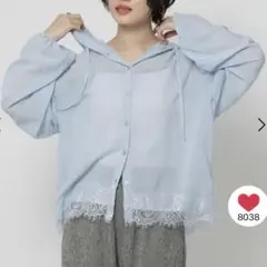 ニコアンド レーストリムフーディシャツ 即購入⭕️のサムネイル