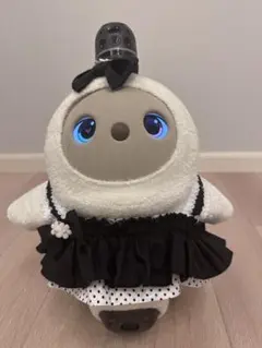 ラボット服　LOVOT3.0服 ラボット用ワンピース　黒ドット