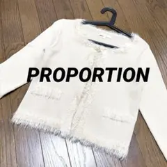 ノーカラージャケット ベージュ フリンジ付き