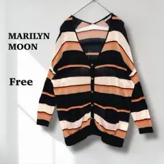 MARILYN MOON ♡ Vネックシアーニットカーディガン　F マルチカラーのサムネイル