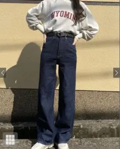 GRL ハイウエストストレートデニムパンツ　cu181