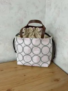 ミナペルホネン タンバリン ハンドメイド 巾着トートバッグ
