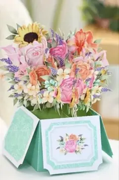 【新品未使用】花束型アレンジメントメッセージカード　誕生日などお祝い