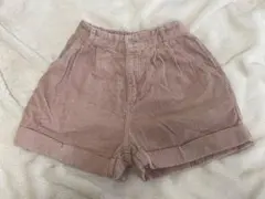 コーデュロイ ハイウエストショートパンツ ピンク