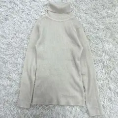 アールピーエス　リブハイネックニット　Mサイズ　クリーム色