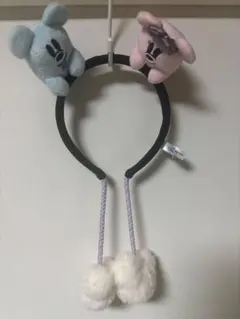 ミッキー ミニー カチューシャ ふわふわポンポン付つ おばけ ハロウィン