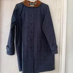le.coeur blanc ネイビー チェック柄 ロングコート