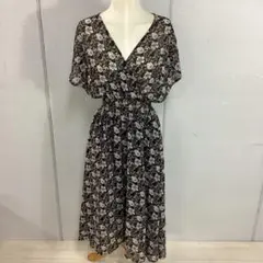 最終値下◎7.7K044C◎レイカズン◎カットソーワンピース◎ブラックシアー花柄