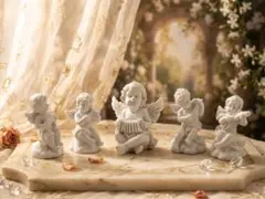 天使の置物 5体セット 楽器演奏