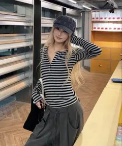 シンプルボーダー　カットソー